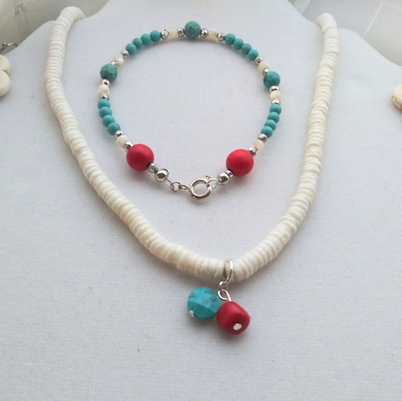 Vintage Puka Choker Bracelet earrings Set - Picture 7 of 8